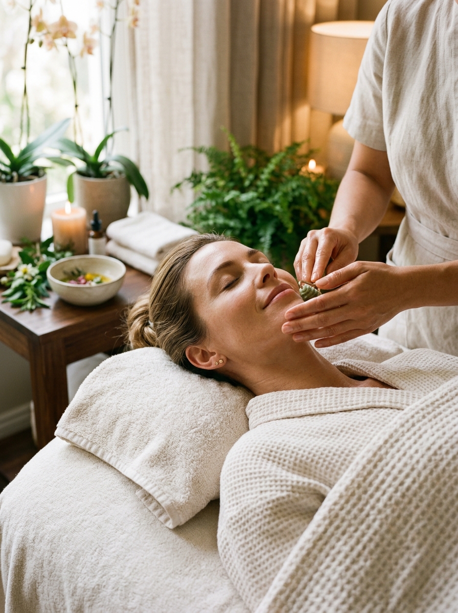 Restorative botanical skin therapy and lymphatic facial massage